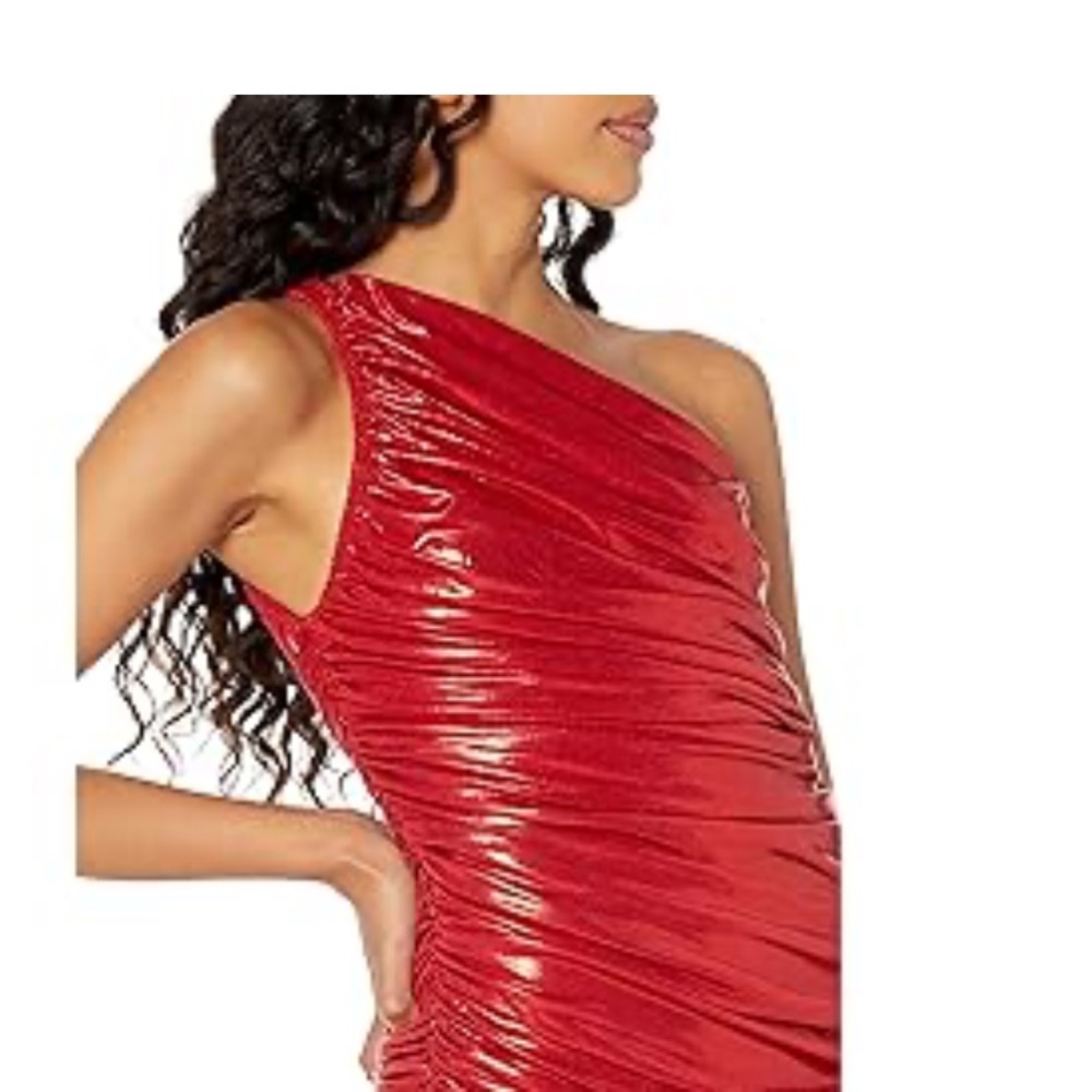Norma Kamali Metallic Diana Gown. Size XS. Built in body suit. MIDI length.